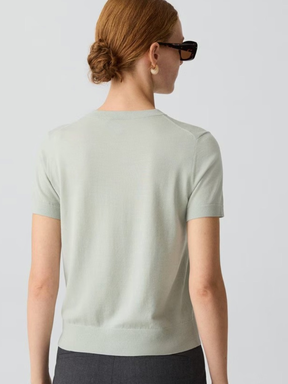 Theory Basic Tee in Regal Wool - Picture 3 of 7